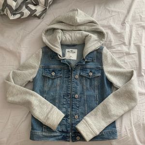 hollister denim vest and hoodie one piece, size XS